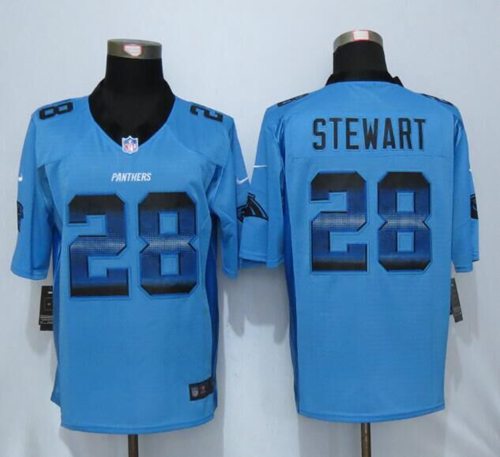  Panthers #28 Jonathan Stewart Blue Alternate Men's Stitched NFL Limited Strobe Jersey